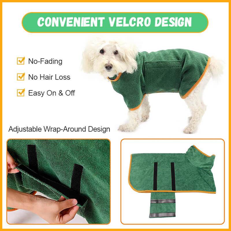 Dog Bathrobe Towel Bath Robe Pet Bathrobe Drying Coat Absorbent Towel For Large Medium Small Dog Super Fast Dry Soft Adjustable