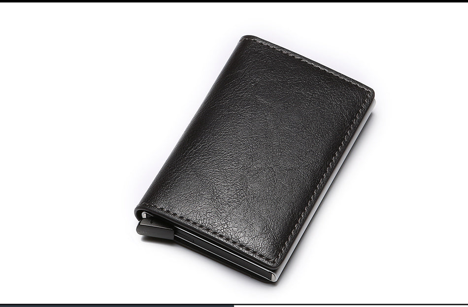 Top Quality Wallets, Men Money Bag, Mini Purse Male Vintage, Brown Leather, RFID Card Holder Wallet, Small Smart Wallet, Pocket