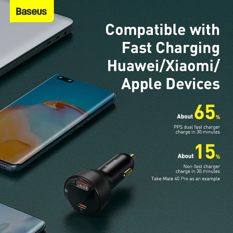 100W USB Car Charger, Quick Charge 4.0, QC4.0, QC3.0, Type C USB, AUTO Charger, PD Fast Charging, Mobile Phone Charger