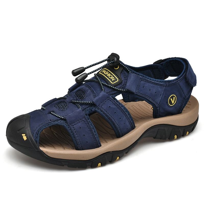 Echtes Leder Herren Schuhe Sommer Neue Große Größe Herren Mode Sandalen