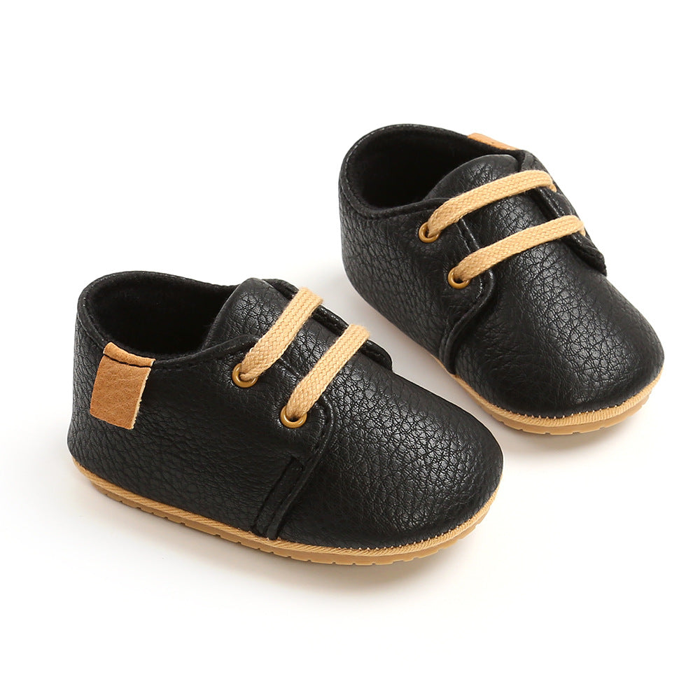 New Baby Shoes Retro Leather Boy Girl Shoes Multicolor Toddler Rubber Sole Anti-slip First Walkers Infant Newborn Moccasins