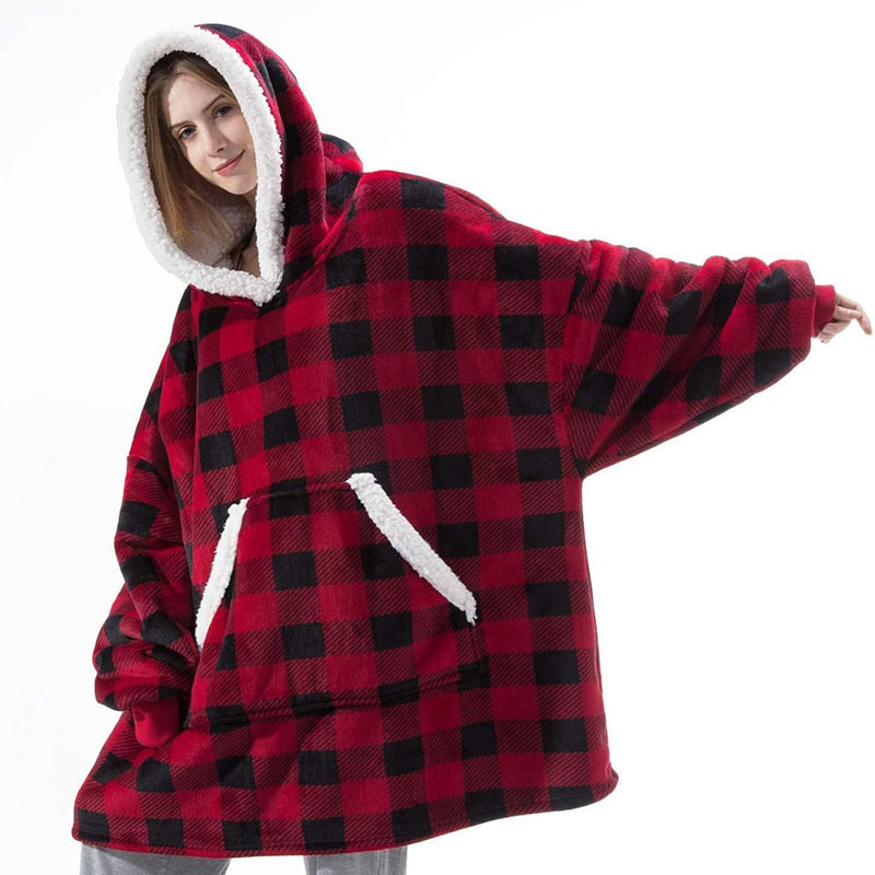 Oversized Hoodies Sweatshirt Women Winter Hoodies Fleece Blanket With Sleeves Pullover Oversize Women Hoody Sweatshirts