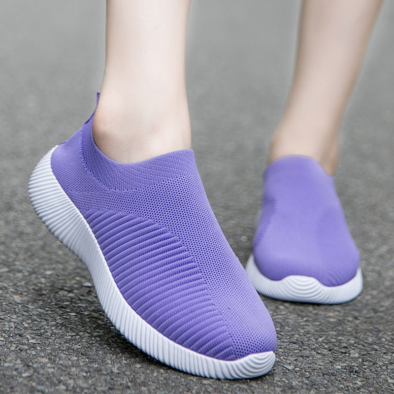 Women Vulcanized Shoes: High-Quality Slip-On Sneakers and Flats for Comfortable Walking and LoafingWalking Flat