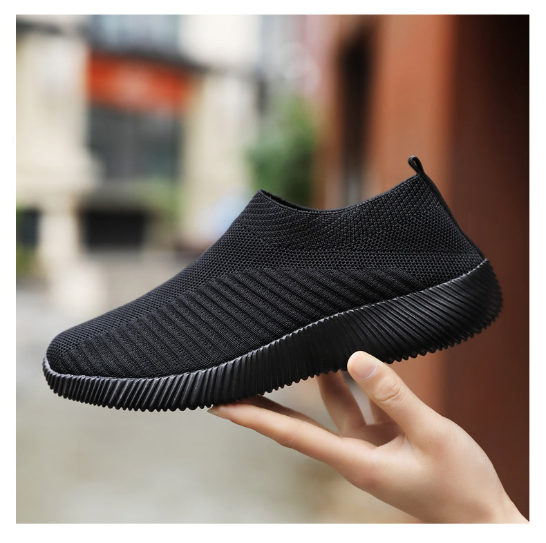 Women Vulcanized Shoes: High-Quality Slip-On Sneakers and Flats for Comfortable Walking and LoafingWalking Flat