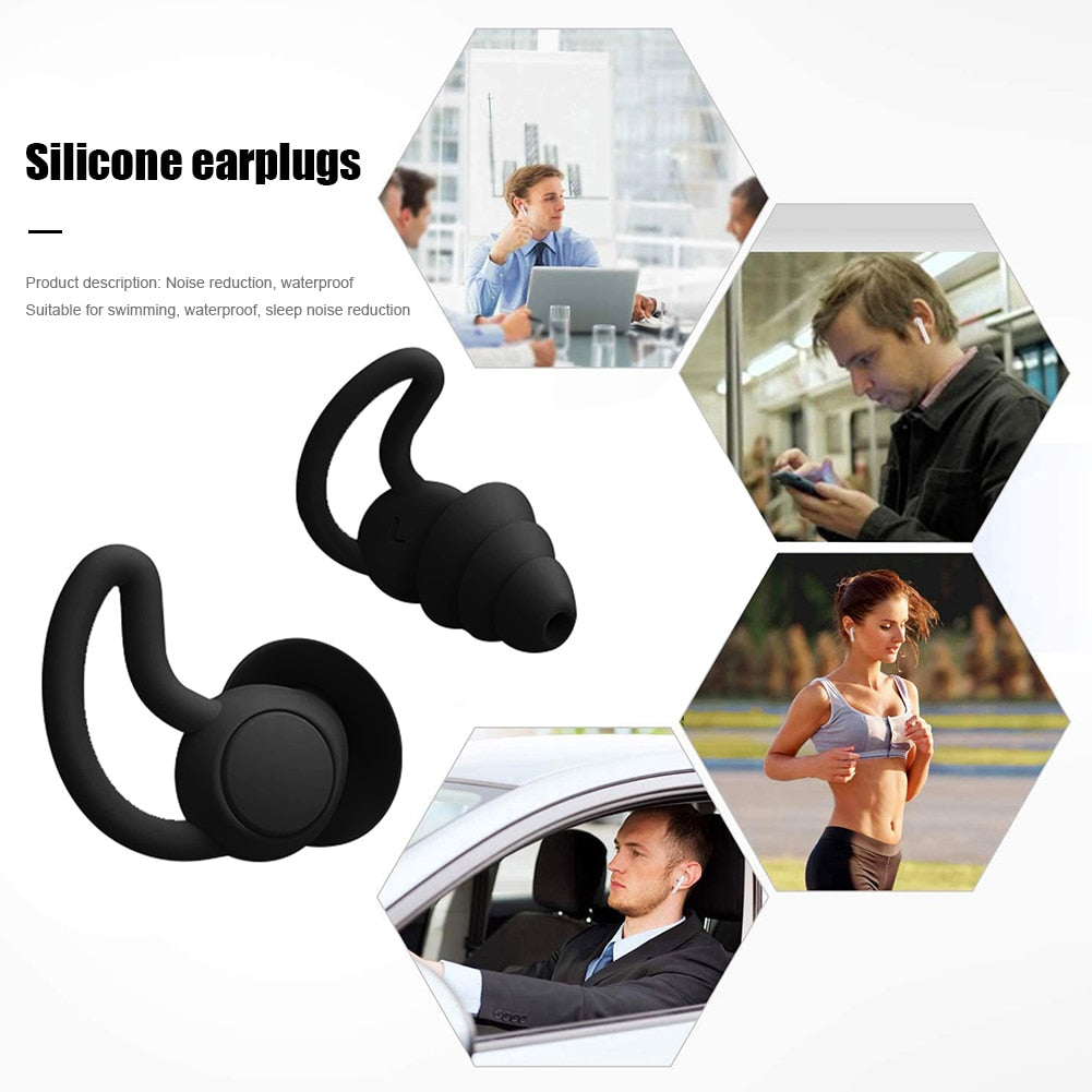 Silicone Sleeping Ear Plugs Sound Insulation Ear Protection Earplugs Anti-Noise Plugs for Travel Silicone Soft Noise Reduction