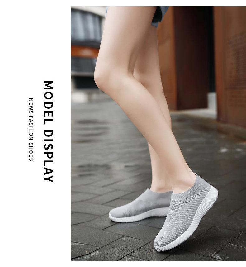 Women Vulcanized Shoes: High-Quality Slip-On Sneakers and Flats for Comfortable Walking and LoafingWalking Flat