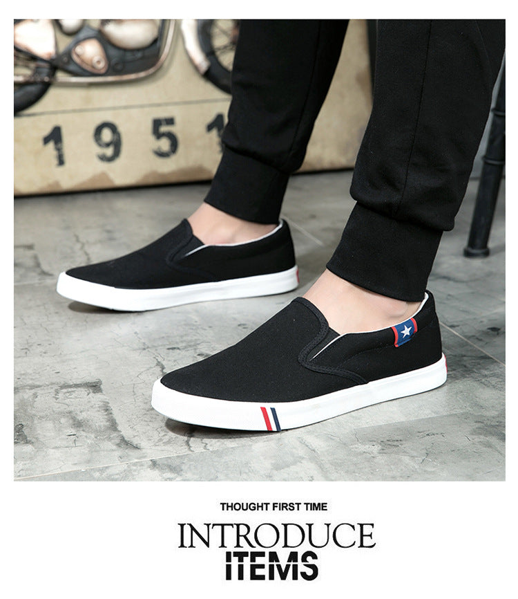 Mens Shoes Canvas Spring, Summer Slip-on Unisex, Fashion Sneakers Flats Breathable, Light Lovers Shoes Footwear