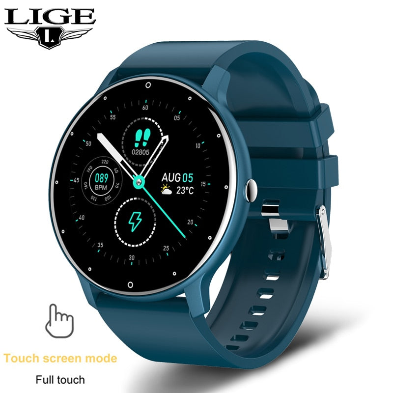 Montre intelligente hommes plein écran tactile Sport Fitness montre IP67 étanche Bluetooth Smartwatch hommes