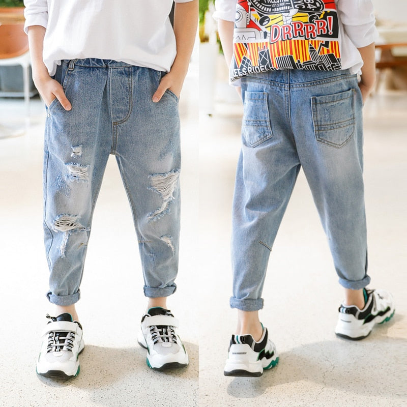 Boys Jeans Denim Trousers Kids Clothes Children Clothes Spring  Straight Cowboy Trousers Casual Pants 2-6 Years