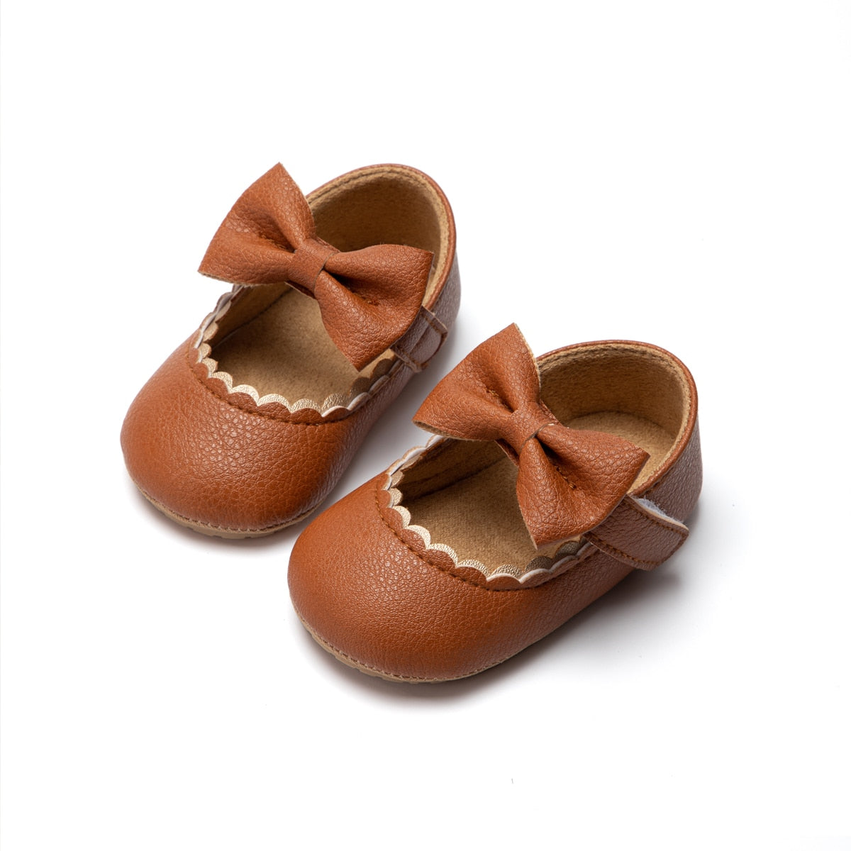 Baby Casual Shoes: Infant Toddler Bowknot Flat First Walker with Non-slip Rubber Soft-Sole for Newborns