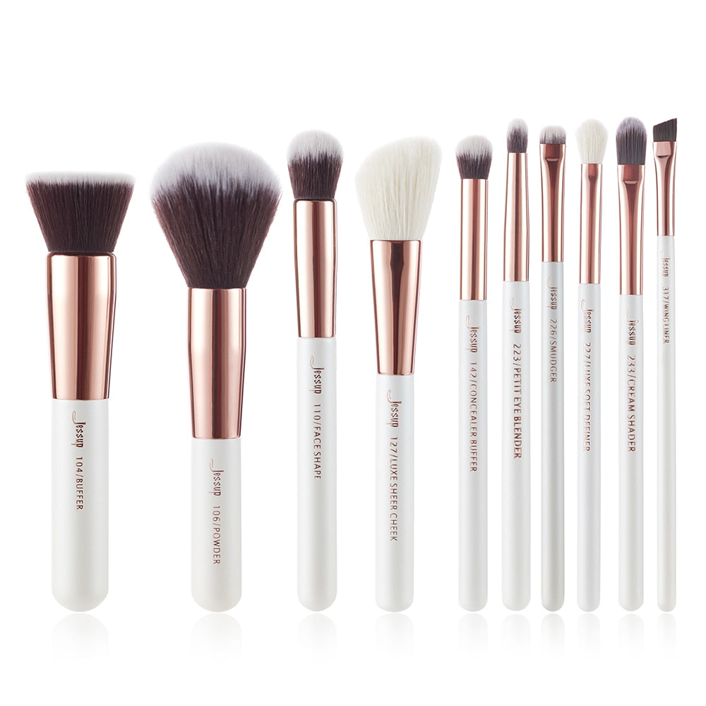 Professional Makeup brushes set, 6- 25pcs Makeup brush Natural Synthetic Foundation Powder Highlighter Pearl White T215