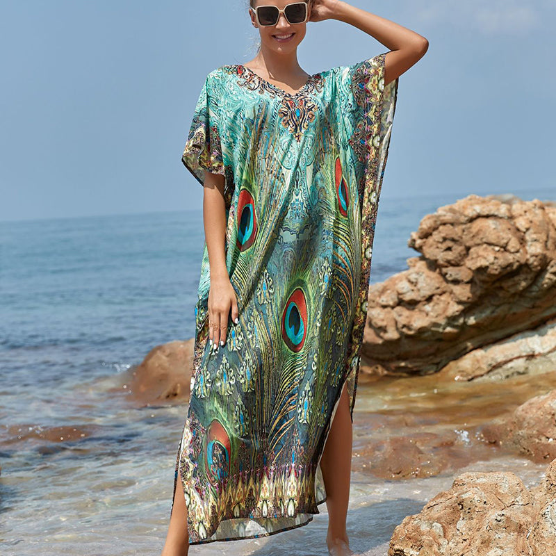 Strand Cover Up Robe Plage Vestido Playa Strand Pareo Badeanzug Cover Up Bademode Badeanzug Frauen Maxi Kleid