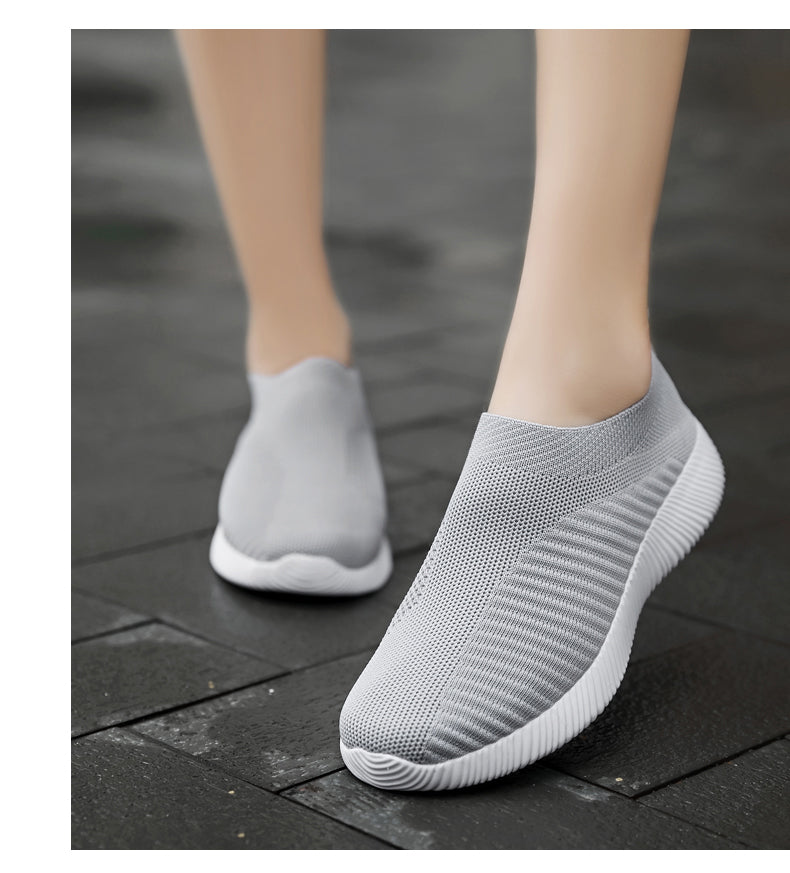 Women Vulcanized Shoes: High-Quality Slip-On Sneakers and Flats for Comfortable Walking and LoafingWalking Flat