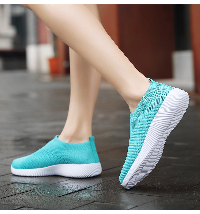 Women Vulcanized Shoes: High-Quality Slip-On Sneakers and Flats for Comfortable Walking and LoafingWalking Flat