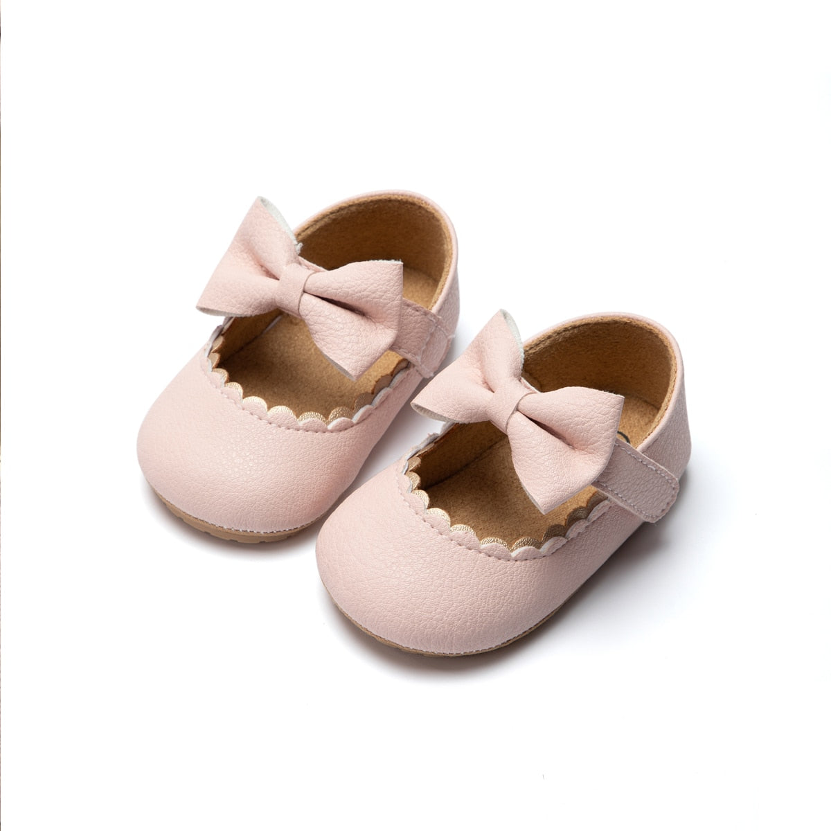 Chaussures décontractées pour bébé : premier marcheur plat avec nœud papillon pour bébé avec semelle souple en caoutchouc antidérapant pour nouveau-nés.