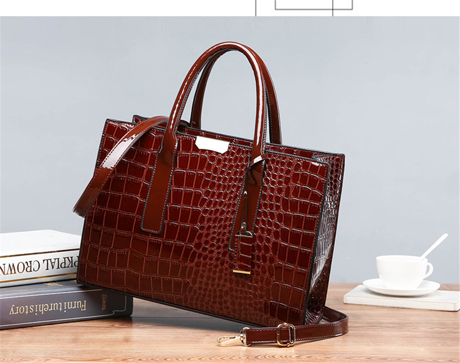 Leather Women Bags, Crocodile Female Crossbody Shoulder Hand Bags, Women High Quality Handbags