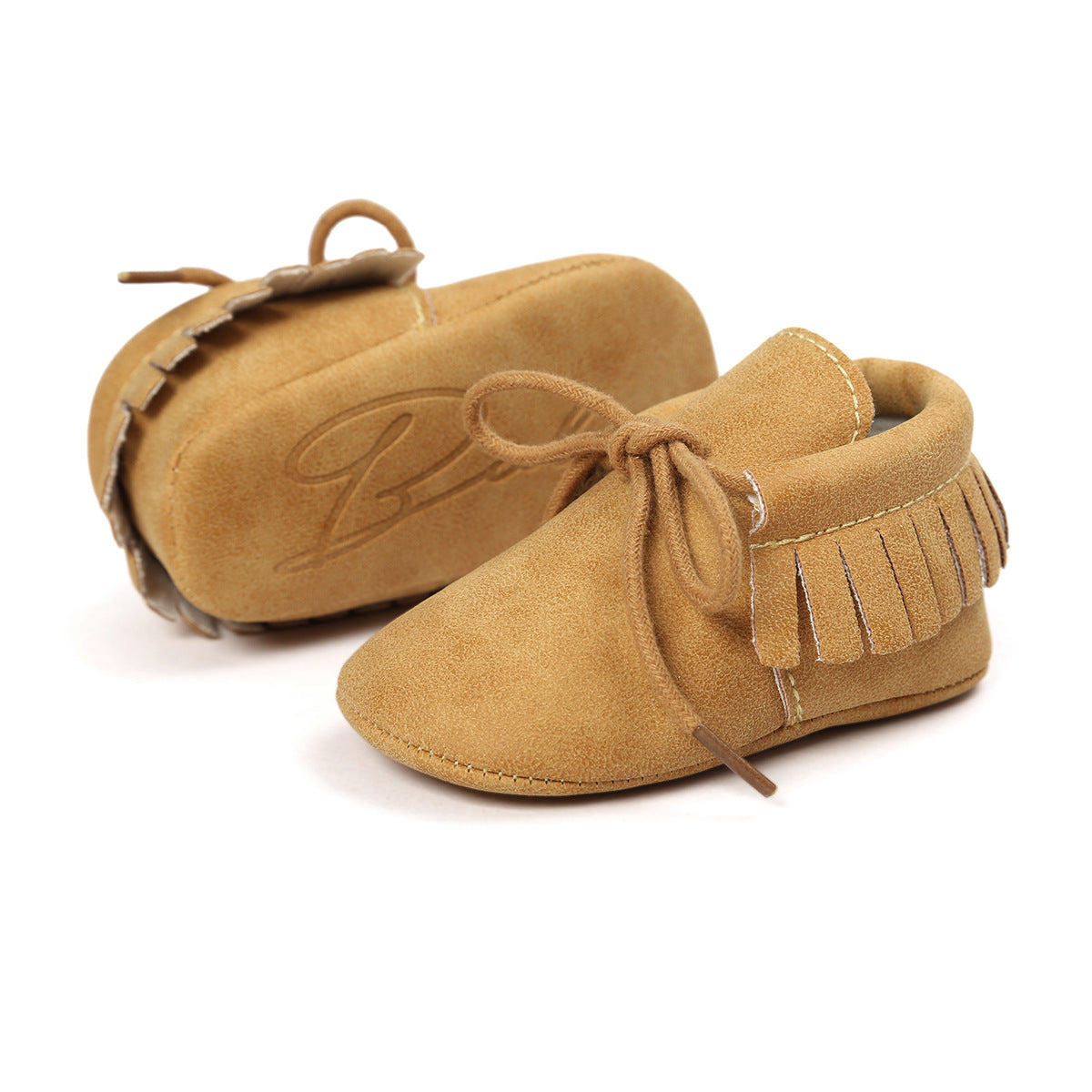 Newborn Shoes Infant Boy Girl Classical Lace-up Tassels Suede Sofe Anti-slip Toddler Crib Crawl Moccasins