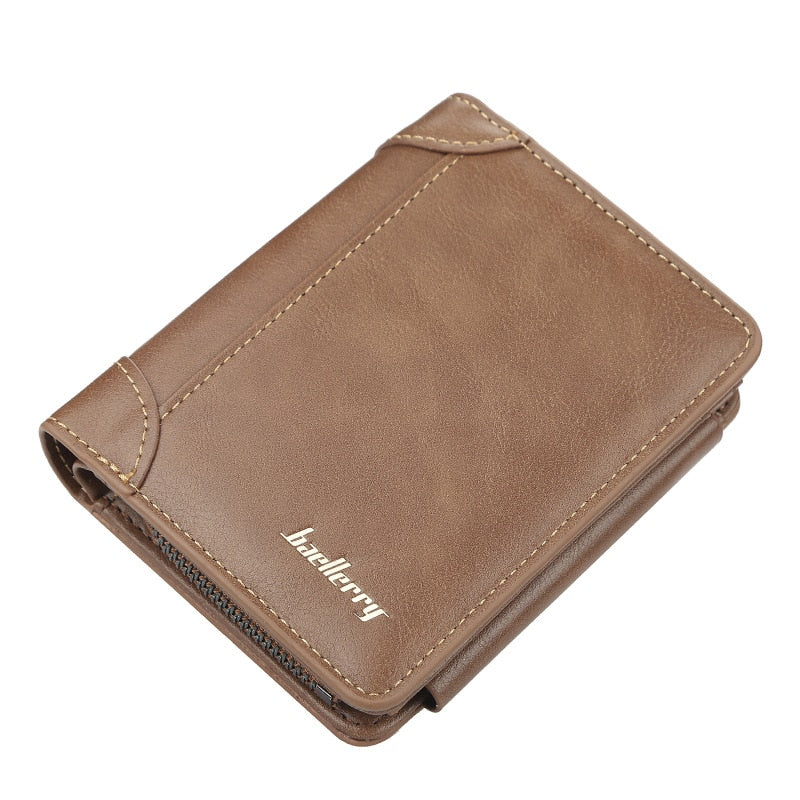 Leather Men Wallets High Quality, Zipper Desigh, Card Holder, Vintage Coin Holder, Men Wallets