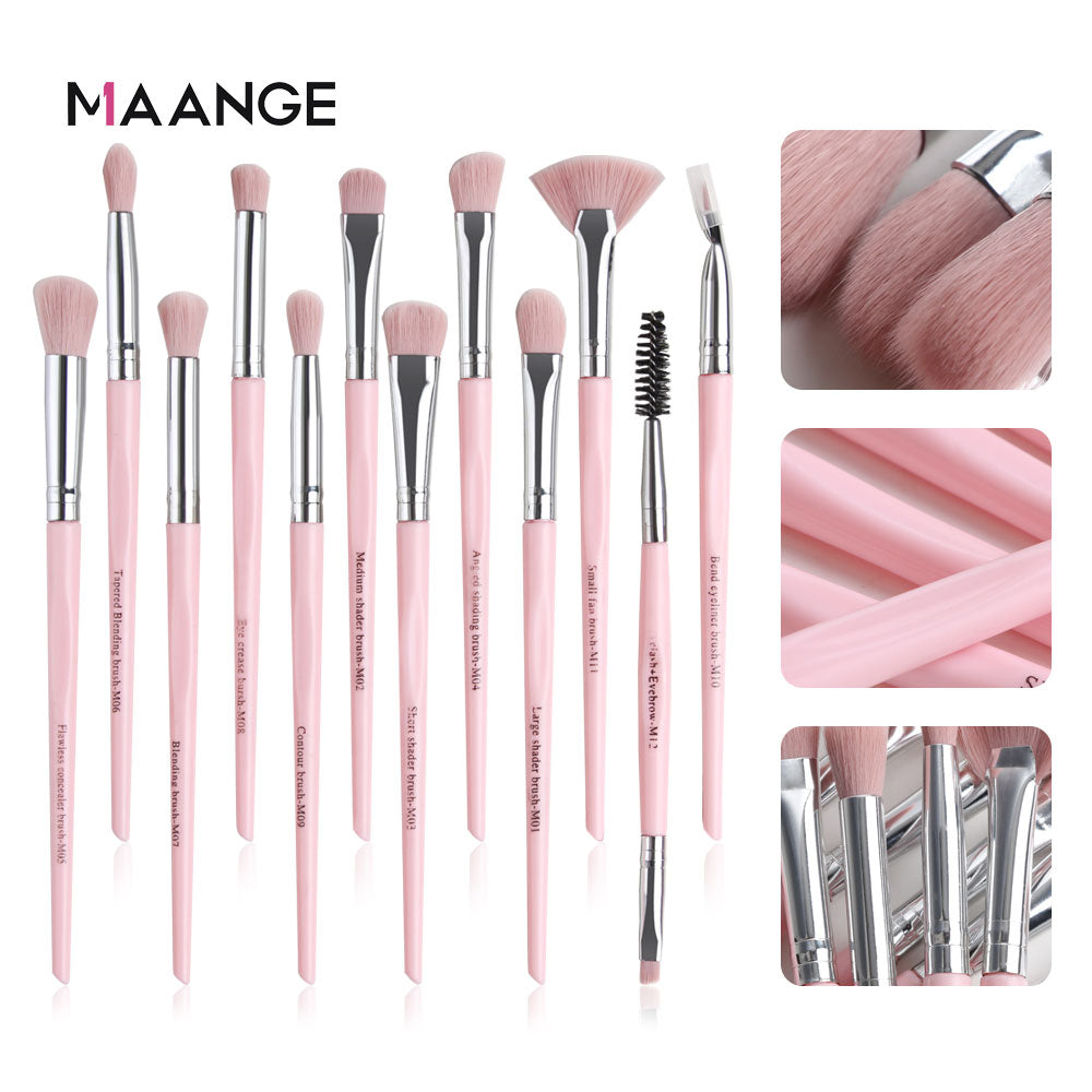 Make-up-Pinsel Pro Pink Brush, Set Puder-Lidschatten-Mischung, Eyeliner-Wimpern-Augenbrauen-Make-up, Beauty-Kosmetikpinsel