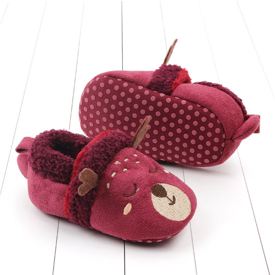 Baby Shoes Adorable Infant Slippers Toddler Baby Boy Girl Knit Crib Shoes Cute Cartoon Anti-slip Prewalker Baby Slippers