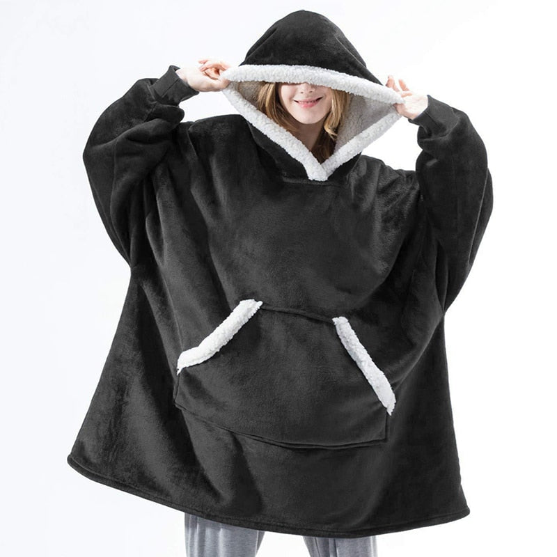 Oversized Hoodies Sweatshirt Women Winter Hoodies Fleece Blanket With Sleeves Pullover Oversize Women Hoody Sweatshirts