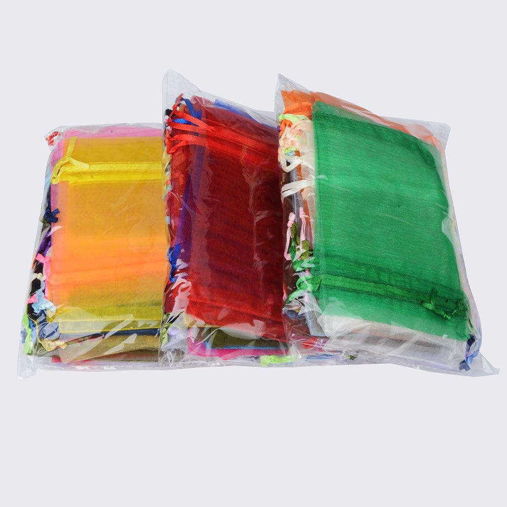 100pcs couleurs sac d'emballage de bijoux, stockage de cadeaux mariage en gros