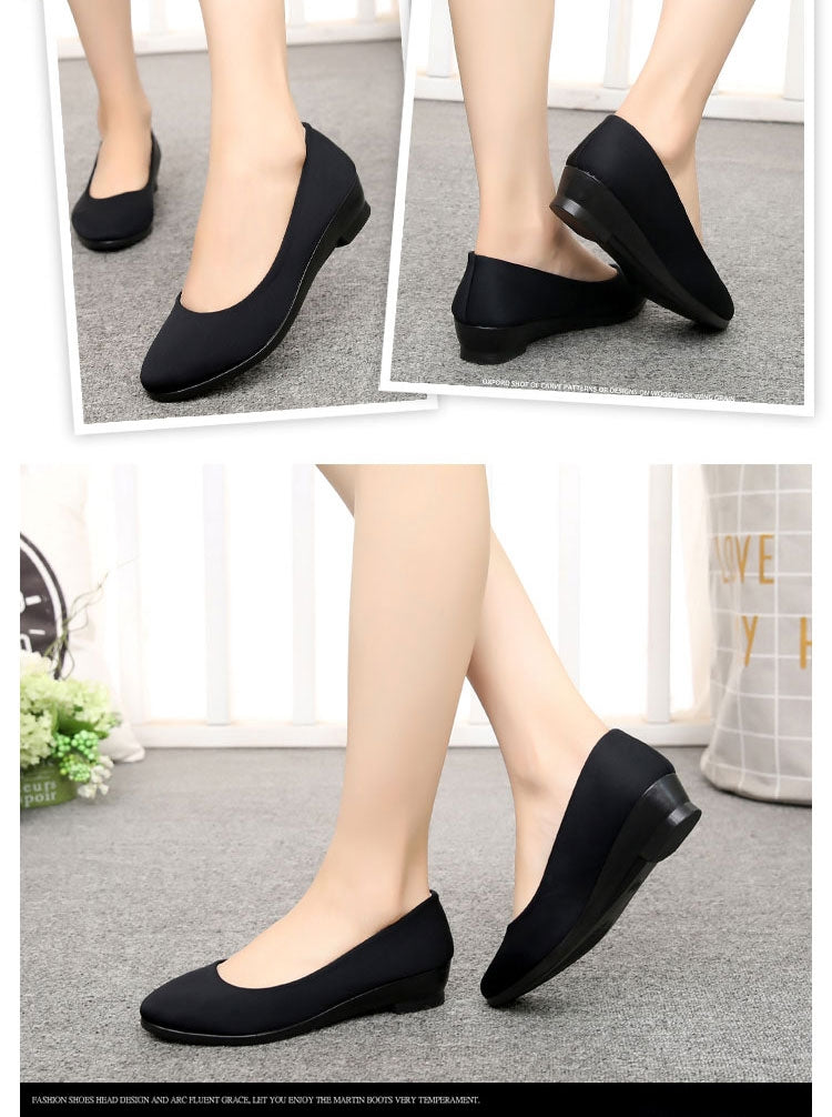 Women Flats Ballet Shoes Women Flats Office Work Shoes Oversize Boat Shoes Cloth Sweet Loafers Women's Pregnant Flats Shoes