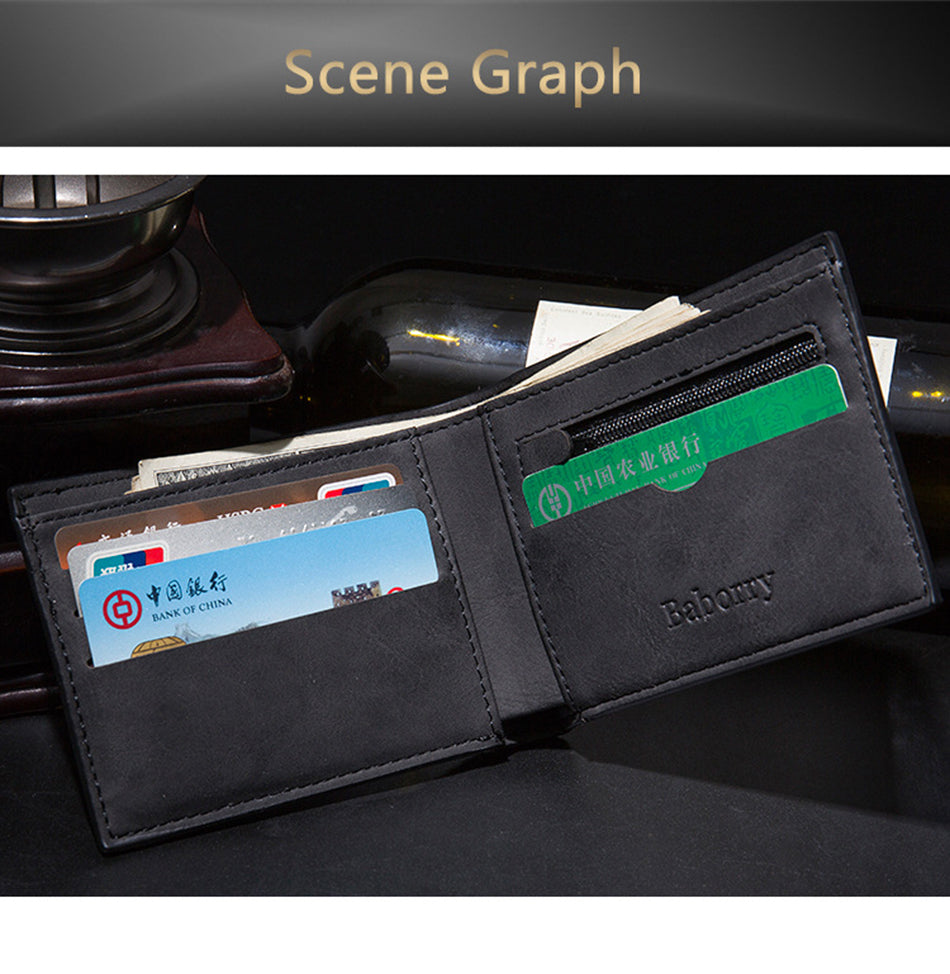 Men's Wallet With Coin Bag, Zipper, Small Money, Money Wallet