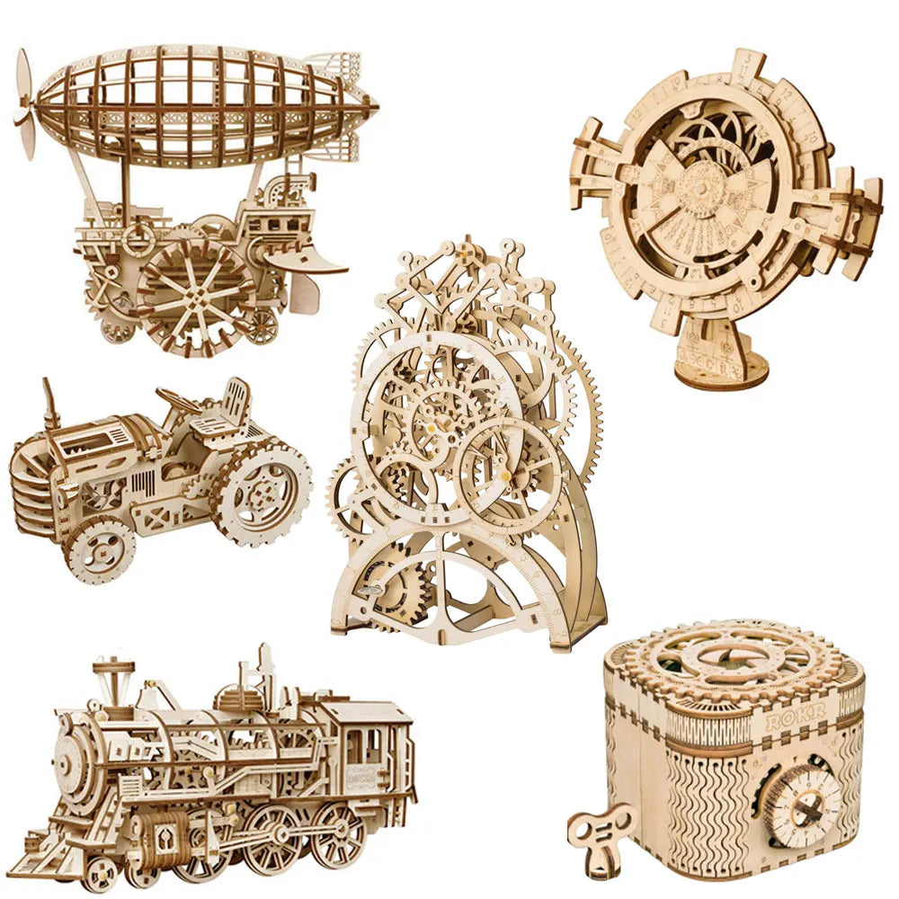 3D Wooden Puzzle, Mechanical Gear, Drive Model, Building Kit, Toys Gift for Children, Adult Teens