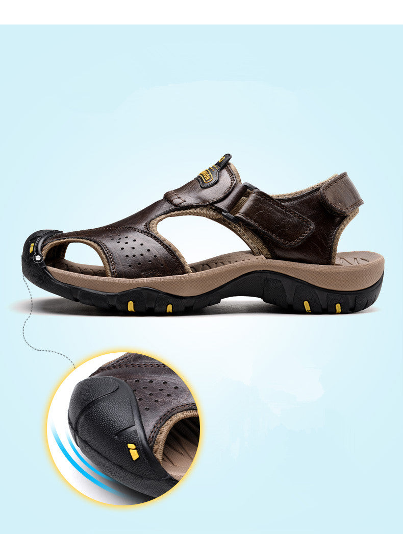 Echtes Leder Herren Schuhe Sommer Neue Große Größe Herren Mode Sandalen