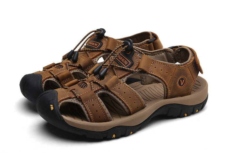 Echtes Leder Herren Schuhe Sommer Neue Große Größe Herren Mode Sandalen