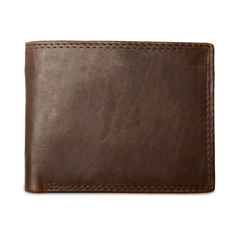 Genuine Leather Men Wallets, Coin Pocket, Vintage Male Purse, RFID Blocking Genuine Leather Men Wallet, Card Holder