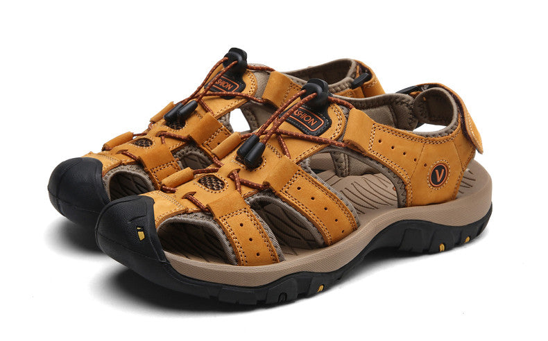 Echtes Leder Herren Schuhe Sommer Neue Große Größe Herren Mode Sandalen