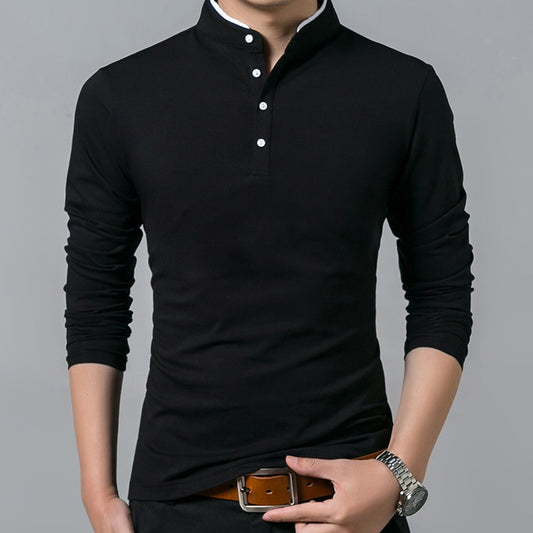 Men Long Shirt Cotton, T Shirt Full Sleeve t-shirt, Men Solid Color, T-shirts tops