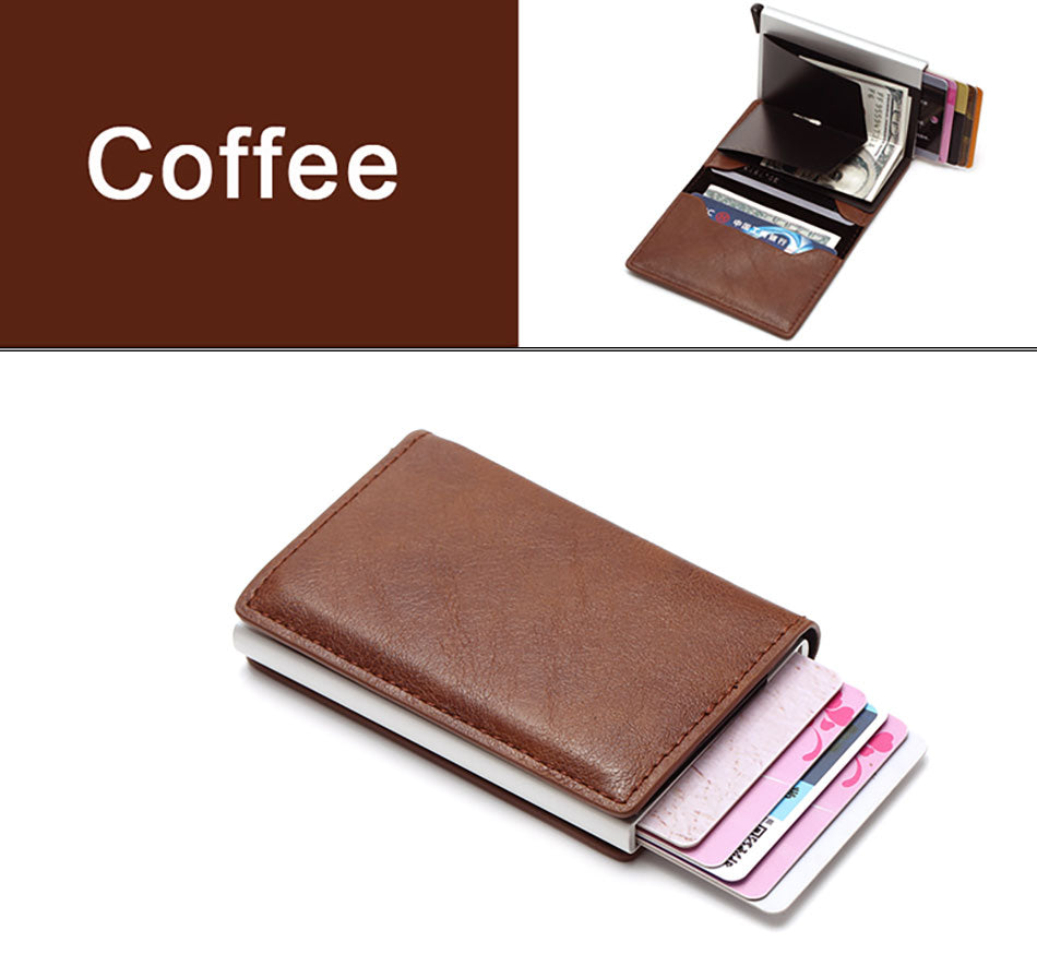 Top Quality Wallets, Men Money Bag, Mini Purse Male Vintage, Brown Leather, RFID Card Holder Wallet, Small Smart Wallet, Pocket