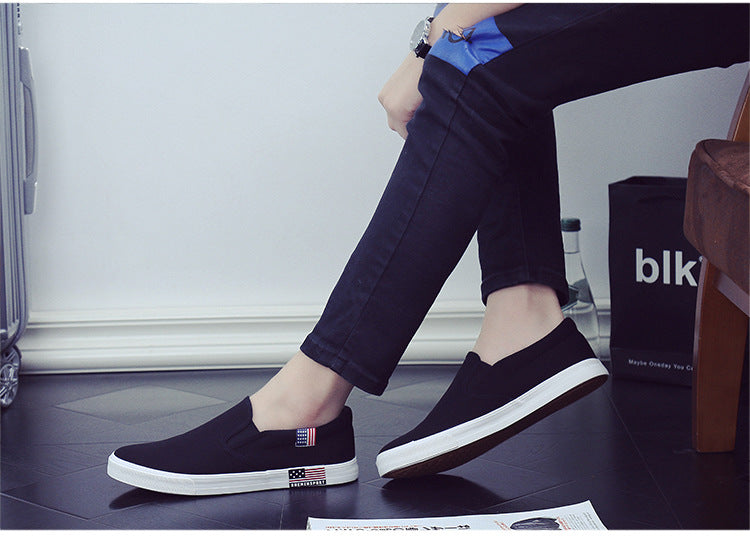 Mens Shoes Canvas Spring, Summer Slip-on Unisex, Fashion Sneakers Flats Breathable, Light Lovers Shoes Footwear