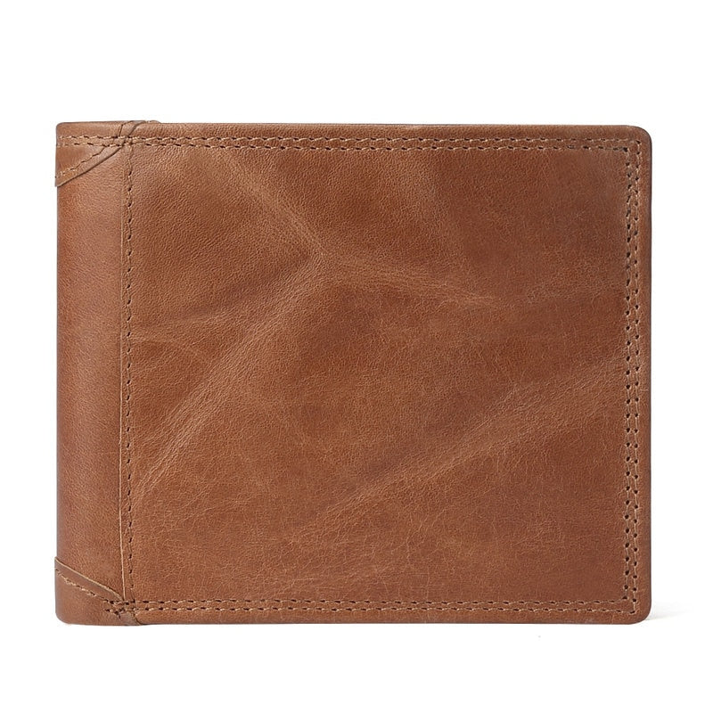 Genuine Leather Men Wallets, Coin Pocket, Vintage Male Purse, RFID Blocking Genuine Leather Men Wallet, Card Holder