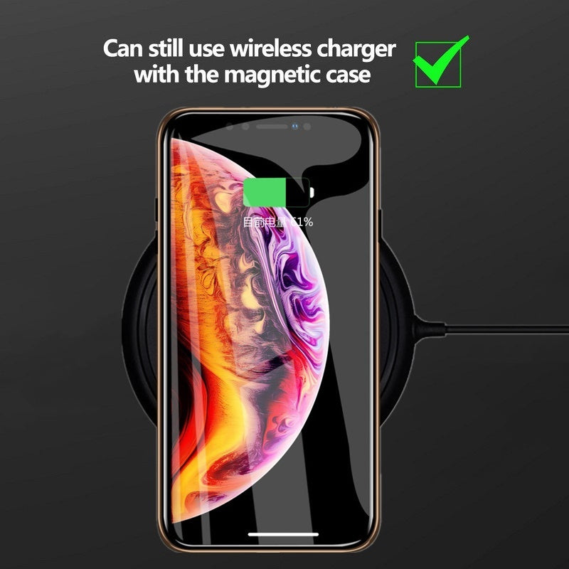 Tongdaytech Magnetische Handyhülle aus gehärtetem Glas, Privatsphäre, Metall, 360-Grad-Abdeckung für iPhone SE XR XS 11 12 13 14 Pro MAX 8 7 6 Plus