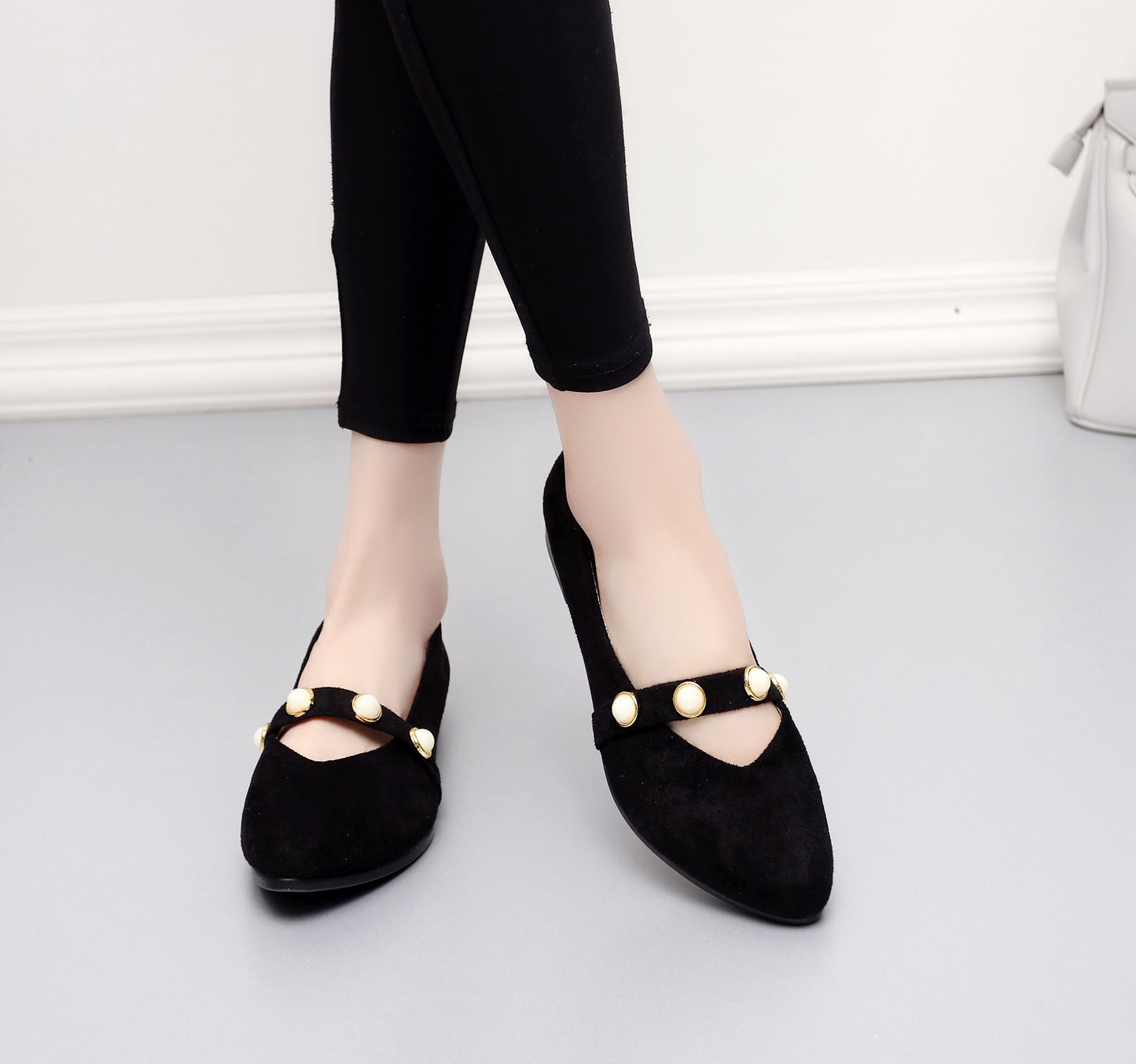 Femmes Appartements Ballet Chaussures Femmes Appartements Bureau Travail Chaussures Oversize Bateau Chaussures Tissu Doux Mocassins Femmes Enceintes Appartements Chaussures