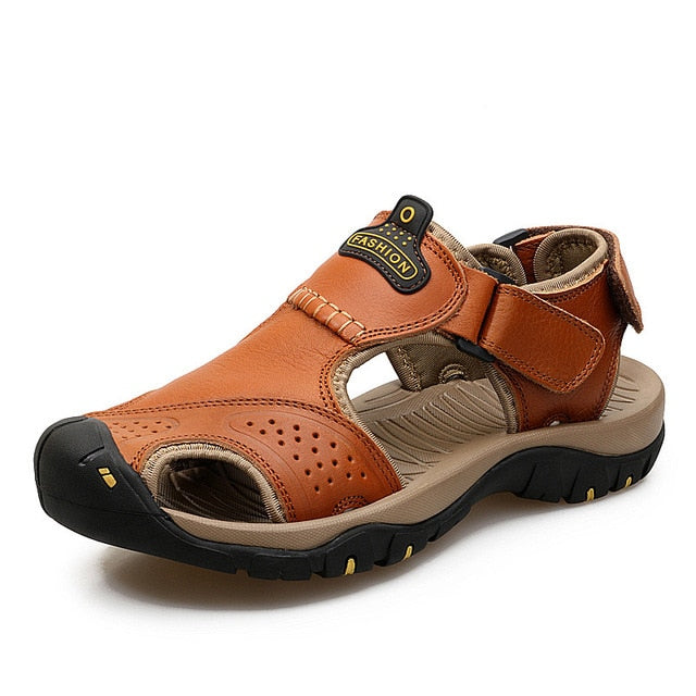 Genuine Leather Men Shoes Summer New Large Size Men Fashion Sandals