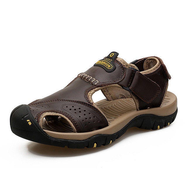 Echtes Leder Herren Schuhe Sommer Neue Große Größe Herren Mode Sandalen