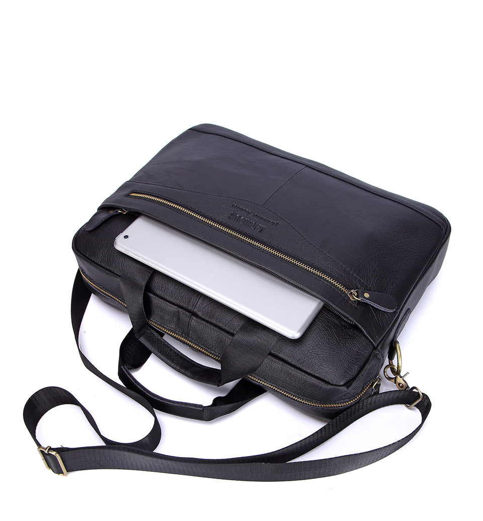 Men Genuine Leather Handbags, Casual Leather Laptop Bags, Male Business Travel Bags, Men's Crossbody Shoulder Bag