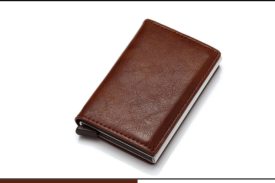 Top Quality Wallets, Men Money Bag, Mini Purse Male Vintage, Brown Leather, RFID Card Holder Wallet, Small Smart Wallet, Pocket