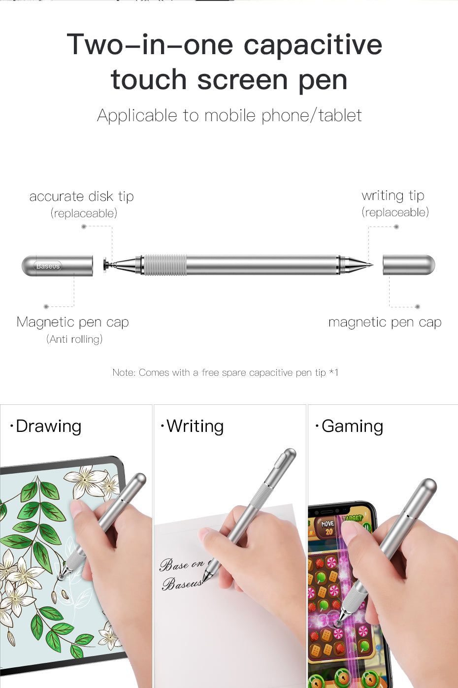 Capacitive Stylus Touch Pen For Apple, iPhone, Samsung, iPad Pro, PC, Tablet, Touch Screen Pen, Mobile Phones Stylus Drawing Pen