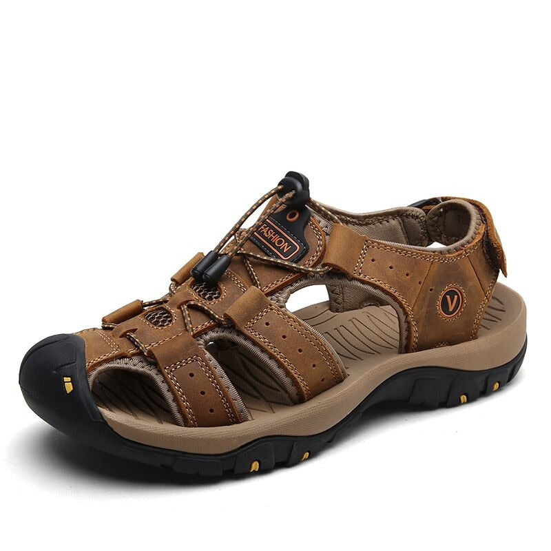 Genuine Leather Men Shoes Summer New Large Size Men Fashion Sandals