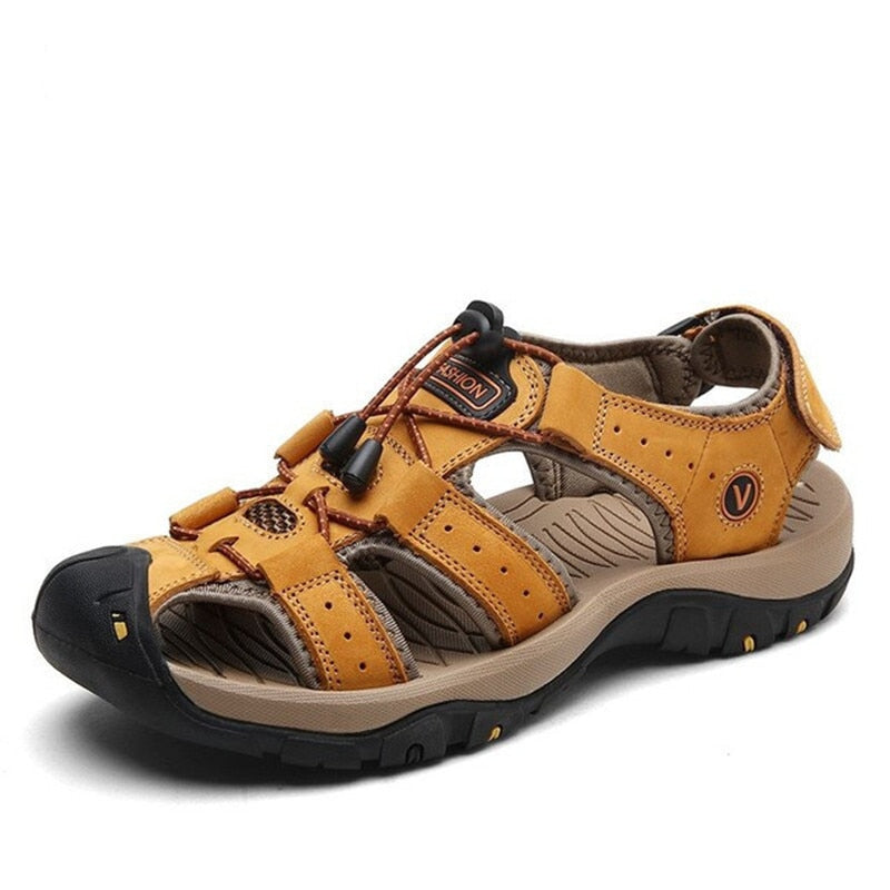 Echtes Leder Herren Schuhe Sommer Neue Große Größe Herren Mode Sandalen