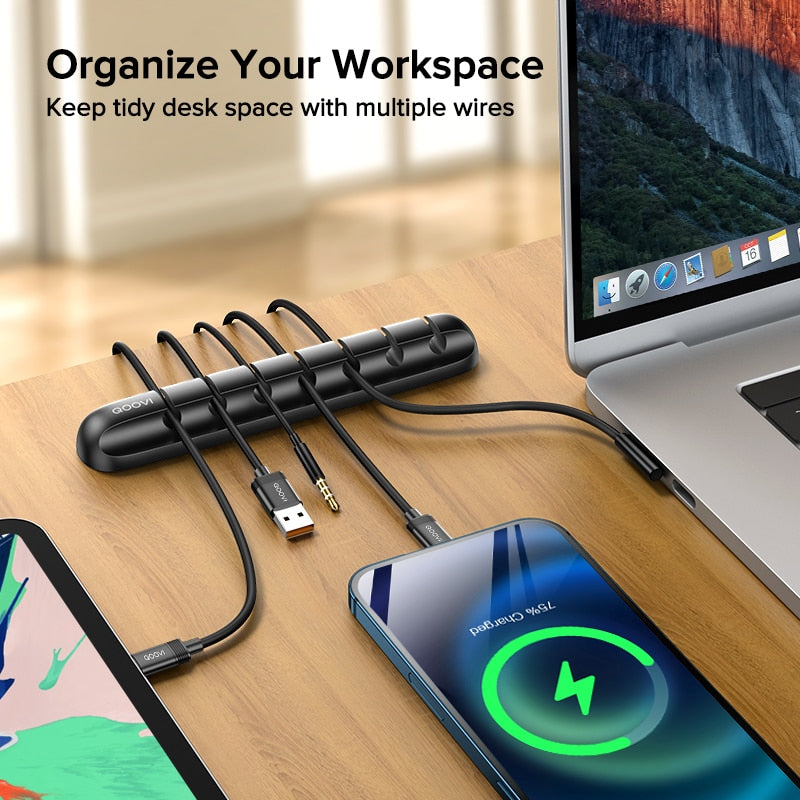 Kabel-Organizer, Verwaltungskabel, Halterung für flexibles USB-Kabel, Silikon-Clips für Maus, Tastatur, Kopfhörerschutz