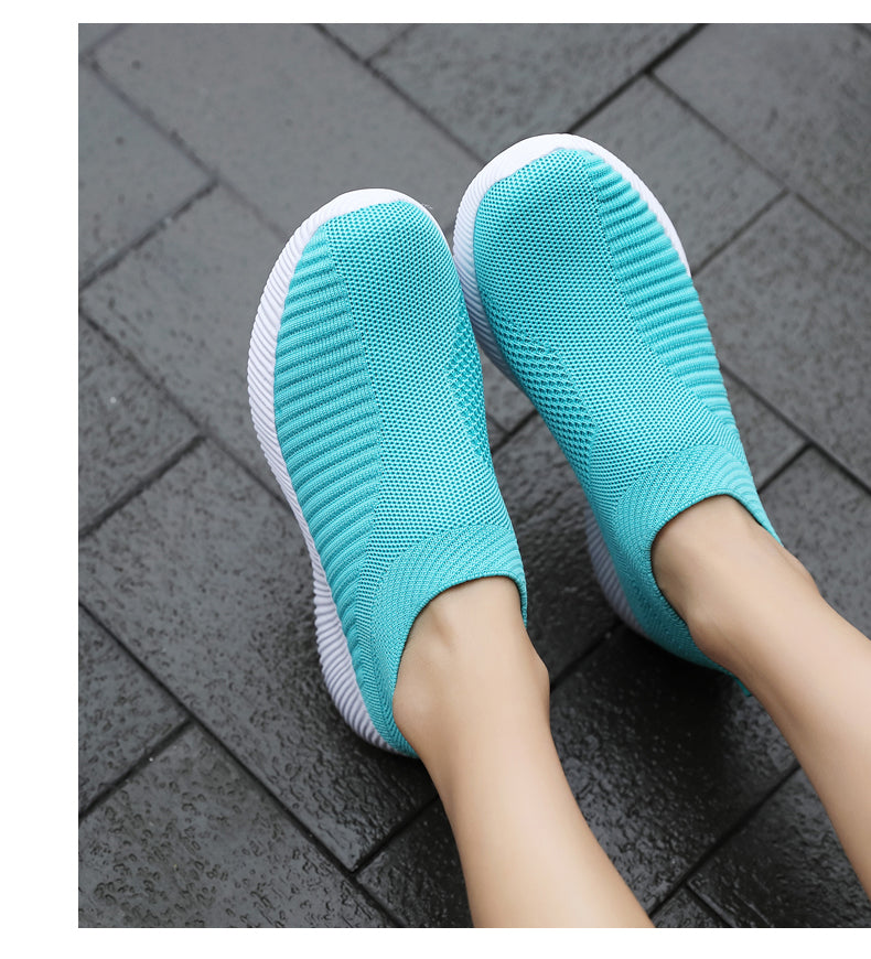 Women Vulcanized Shoes: High-Quality Slip-On Sneakers and Flats for Comfortable Walking and LoafingWalking Flat