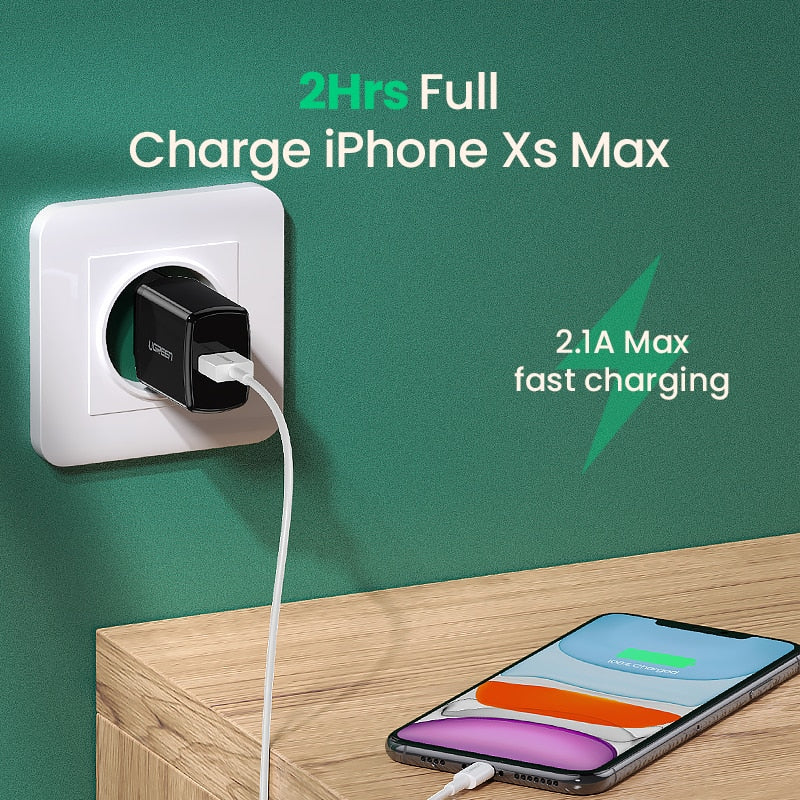 Chargeur USB 5 V 2,1 A, mini chargeur mural, chargeur de téléphone adaptateur UE, chargeur de téléphone portable