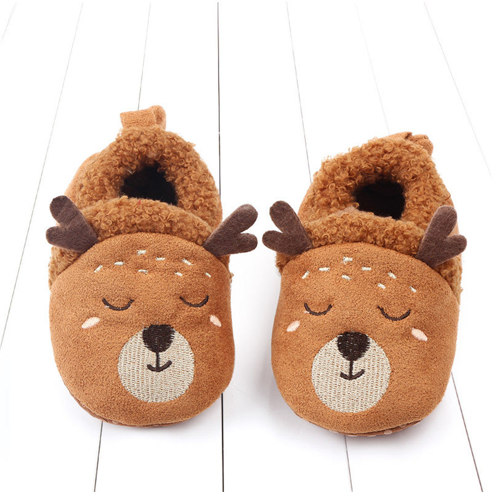 Baby Shoes Adorable Infant Slippers Toddler Baby Boy Girl Knit Crib Shoes Cute Cartoon Anti-slip Prewalker Baby Slippers